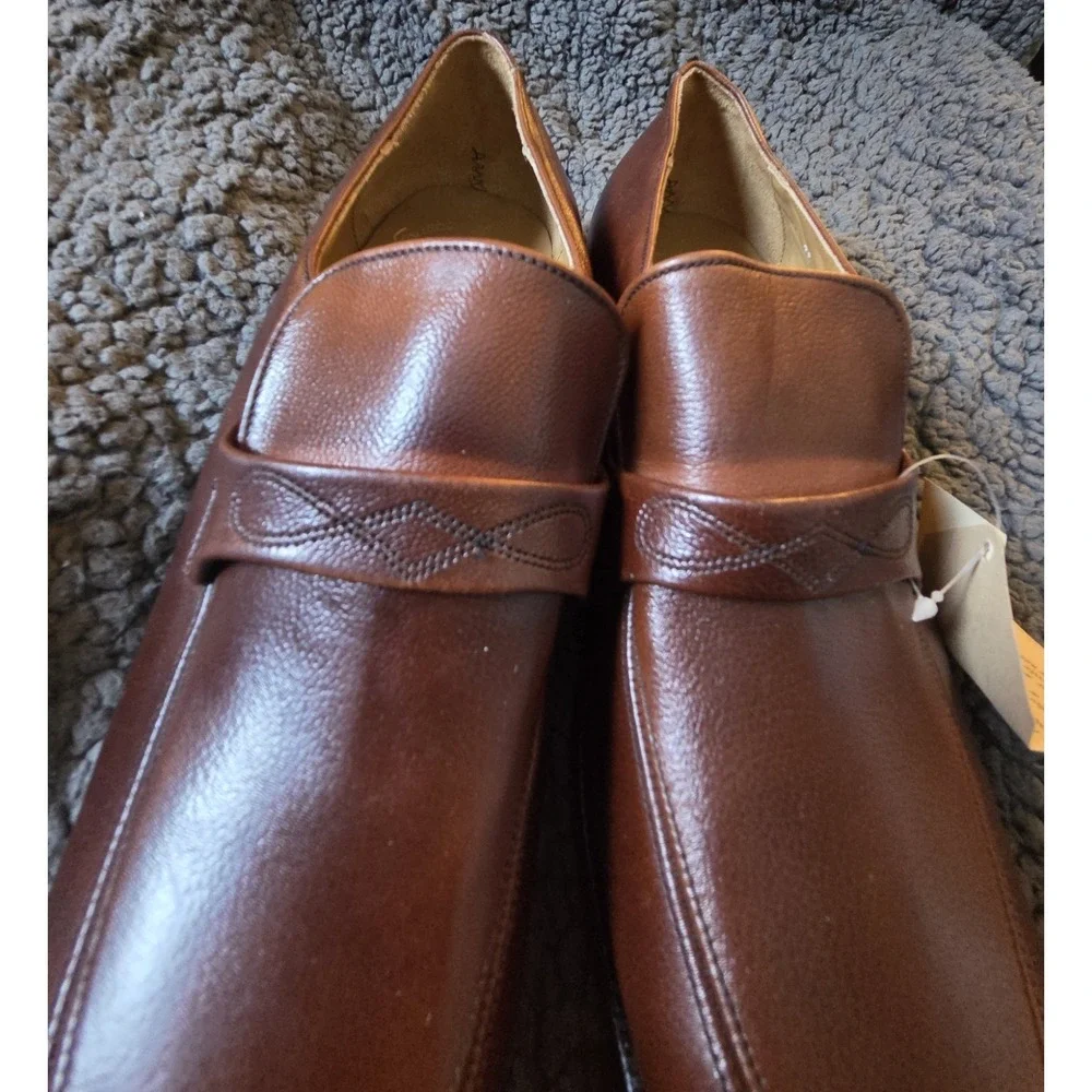 Men's Wildman Brown Leather Loafers Slip On Shoes Size 12‎ Made in USA NWT**